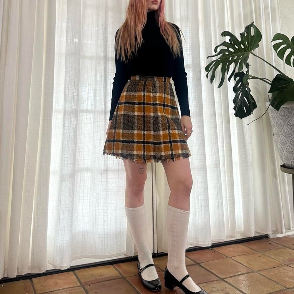 Vintage 60s plaid mini skirt by Neiman Marcus